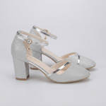 Women's Glitter Block Heel Sandals – Party, Wedding and Evening Occasion Heels