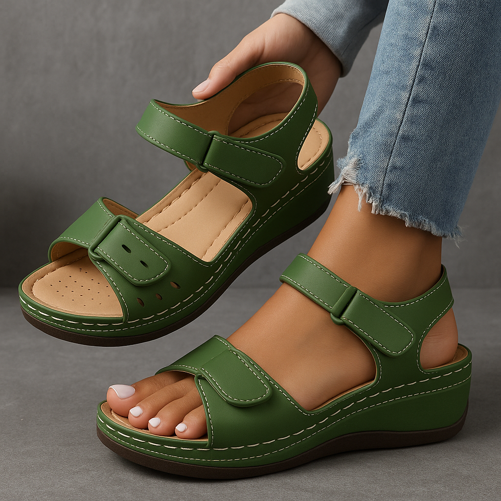 Women's Cushioned Wedge Sandals with Adjustable Straps – Comfort Everyday Summer Sandals