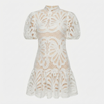 Women's Lace Mock-Neck Midi Dress – Elegant Occasion Dress for Weddings, Races & Celebrations