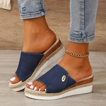 Women's Woven Espadrille Wedge Sandals – Platform Summer Sandals for Holidays