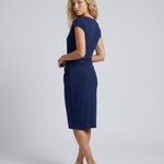 Women's Ruched Waist Midi Dress – Elegant Occasion, Work Function and Wedding Guest Dress