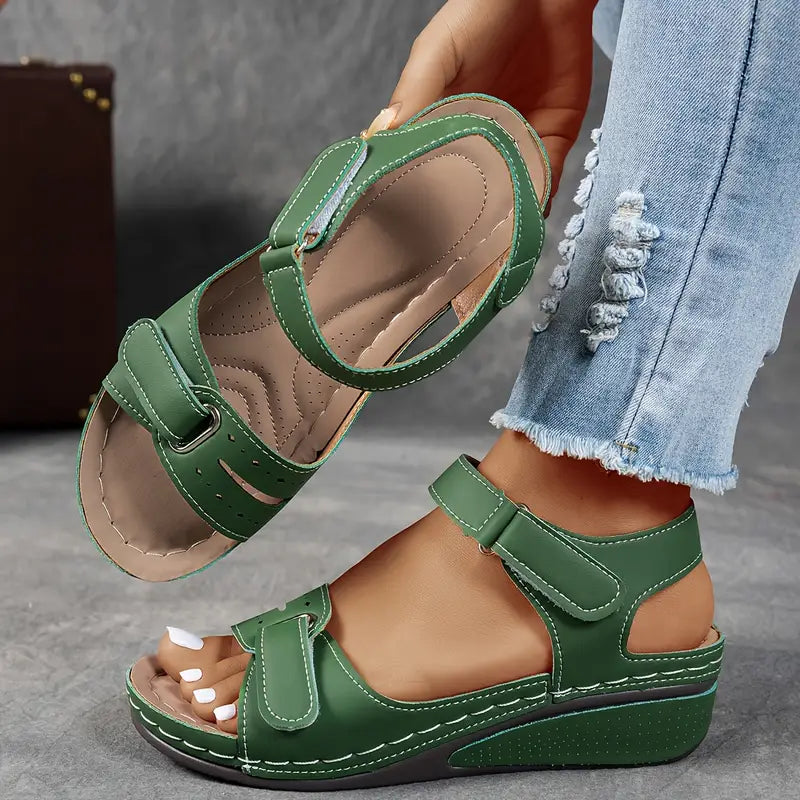 Women's Cushioned Wedge Sandals with Adjustable Straps – Comfort Everyday Summer Sandals