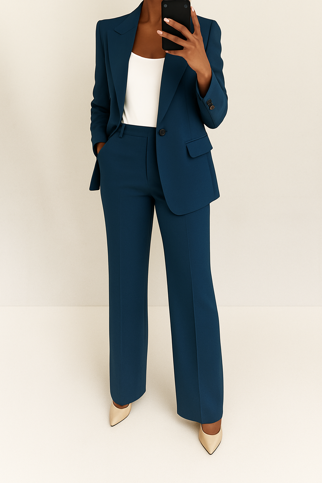 Women's Tailored Button Front Blazer – Smart Workwear Jacket for Office and Cooler Evenings