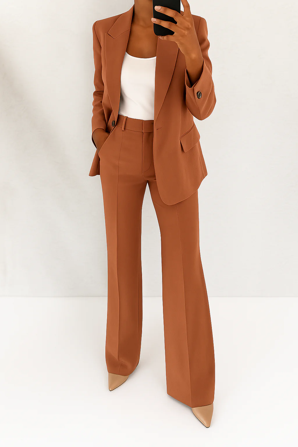 Women's Tailored Button Front Blazer – Smart Workwear Jacket for Office and Cooler Evenings