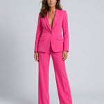 Women's Tailored Blazer and Wide Leg Pants Co-Ord Set – Two-Piece Workwear Suit