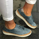 Women's Perforated Slip-On Loafers with Tassels – Breathable Flats for Summer Days
