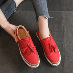 Women's Perforated Slip-On Loafers with Tassels – Breathable Flats for Summer Days