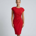 Women's Ruched Waist Midi Dress – Elegant Occasion, Work Function and Wedding Guest Dress