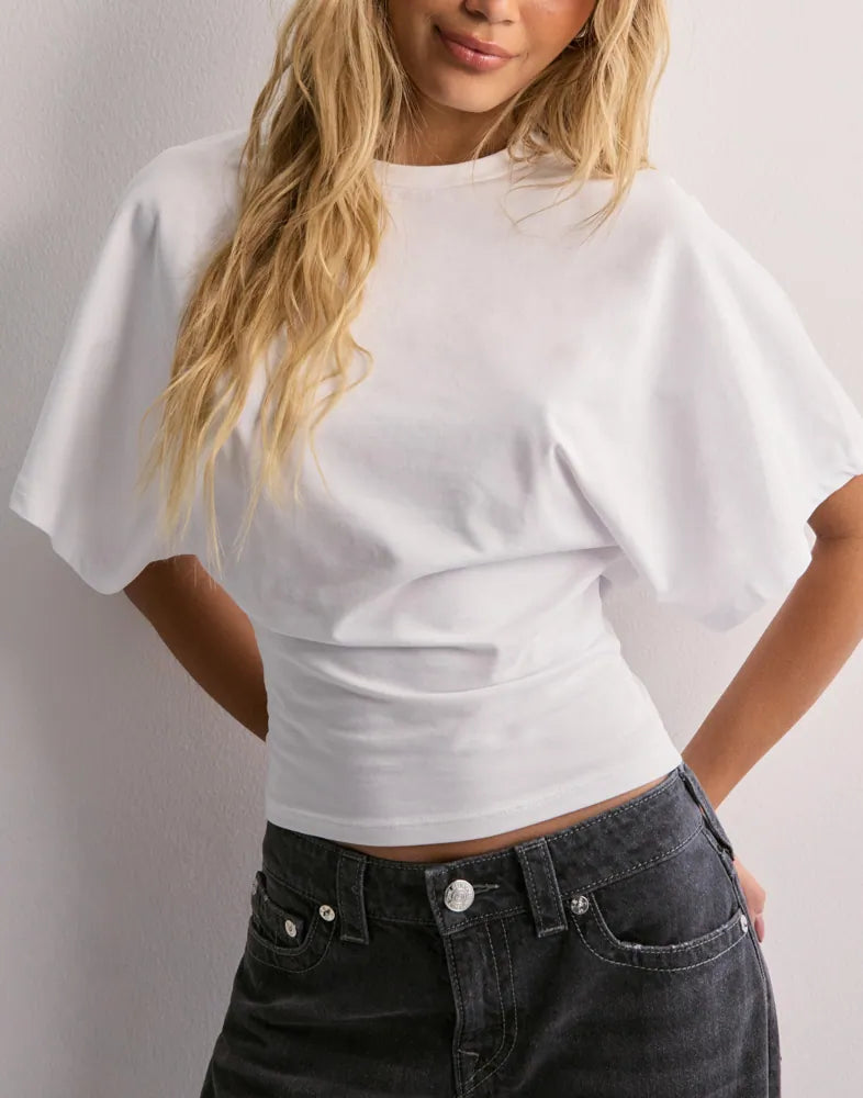 Women's Wide Sleeve T-Shirt – Relaxed Modern Tee for Casual & Smart Casual Summer Outfits