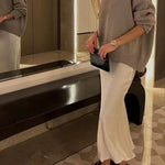 Women's Satin Midi Skirt with Flowing Fit – Elegant Skirt for Work, Brunch & Events