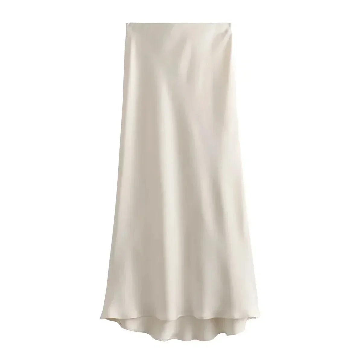 Women's Satin Midi Skirt with Flowing Fit – Elegant Skirt for Work, Brunch & Events