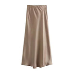 Women's Satin Midi Skirt with Flowing Fit – Elegant Skirt for Work, Brunch & Events