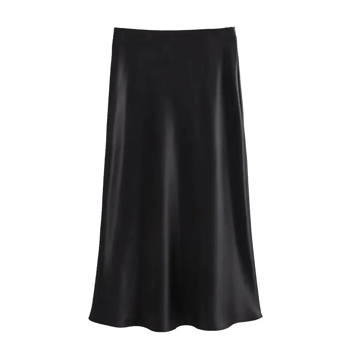 Women's Satin Midi Skirt with Flowing Fit – Elegant Skirt for Work, Brunch & Events