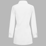 Women's Long Blouse with Knot Waist & Long Sleeves – Elegant Tunic Top for Work & Smart Casual