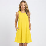 Women's Sleeveless Swing Mini Dress – Relaxed Flowy Summer Dress for Day Outings & Brunch