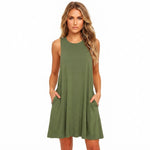 Women's Sleeveless Swing Mini Dress – Relaxed Flowy Summer Dress for Day Outings & Brunch