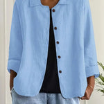 Women's Lightweight Button-Through Casual Jacket – Relaxed Spring Layer for Everyday Wear