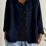 Women's Lightweight Button-Through Casual Jacket – Relaxed Spring Layer for Everyday Wear
