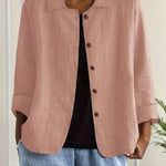 Women's Lightweight Button-Through Casual Jacket – Relaxed Spring Layer for Everyday Wear