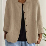 Women's Lightweight Button-Through Casual Jacket – Relaxed Spring Layer for Everyday Wear