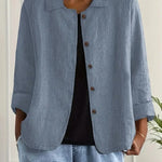 Women's Lightweight Button-Through Casual Jacket – Relaxed Spring Layer for Everyday Wear