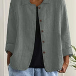 Women's Lightweight Button-Through Casual Jacket – Relaxed Spring Layer for Everyday Wear