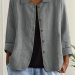 Women's Lightweight Button-Through Casual Jacket – Relaxed Spring Layer for Everyday Wear