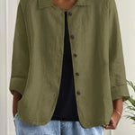 Women's Lightweight Button-Through Casual Jacket – Relaxed Spring Layer for Everyday Wear