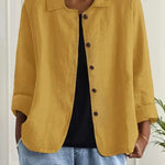 Women's Lightweight Button-Through Casual Jacket – Relaxed Spring Layer for Everyday Wear