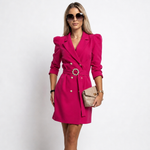 Women's Wrap Blazer Dress with Long Sleeves – Tailored Mini Dress for Formal Dinners & Work Events