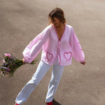 Women's Gingham Tie-Front Blouse with Ruffles & Puff Sleeves – Long Sleeve Statement Top