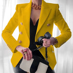 Women's Double-Breasted Slim Fit Blazer – Tailored Jacket for Office, Work & Cooler Evenings