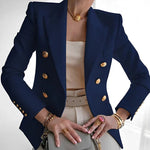 Women's Double-Breasted Slim Fit Blazer – Tailored Jacket for Office, Work & Cooler Evenings