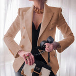 Women's Double-Breasted Slim Fit Blazer – Tailored Jacket for Office, Work & Cooler Evenings