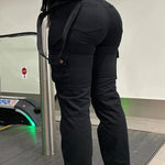 Women's High Waist Cargo Pants – Straight Leg Utility Pants with Flap Pockets