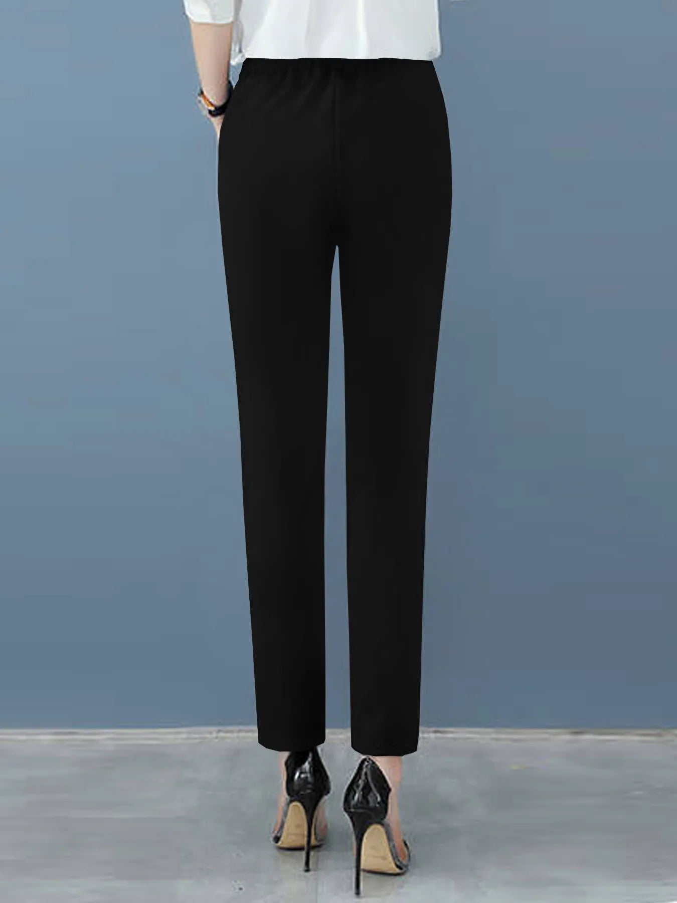 Women's High Waisted Pleated Tapered Work Pants with Pockets – Tailored Office Pants