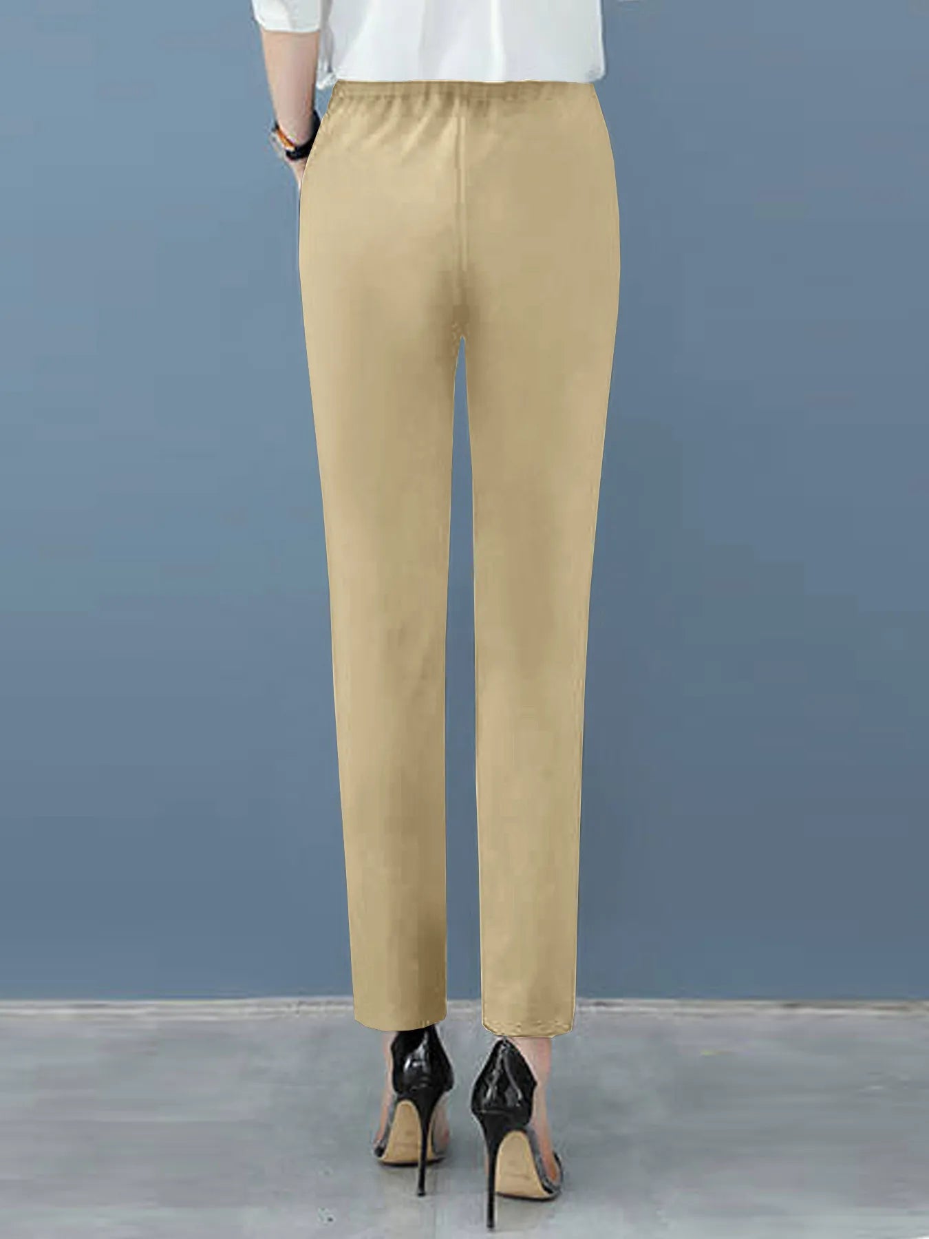 Women's High Waisted Pleated Tapered Work Pants with Pockets – Tailored Office Pants