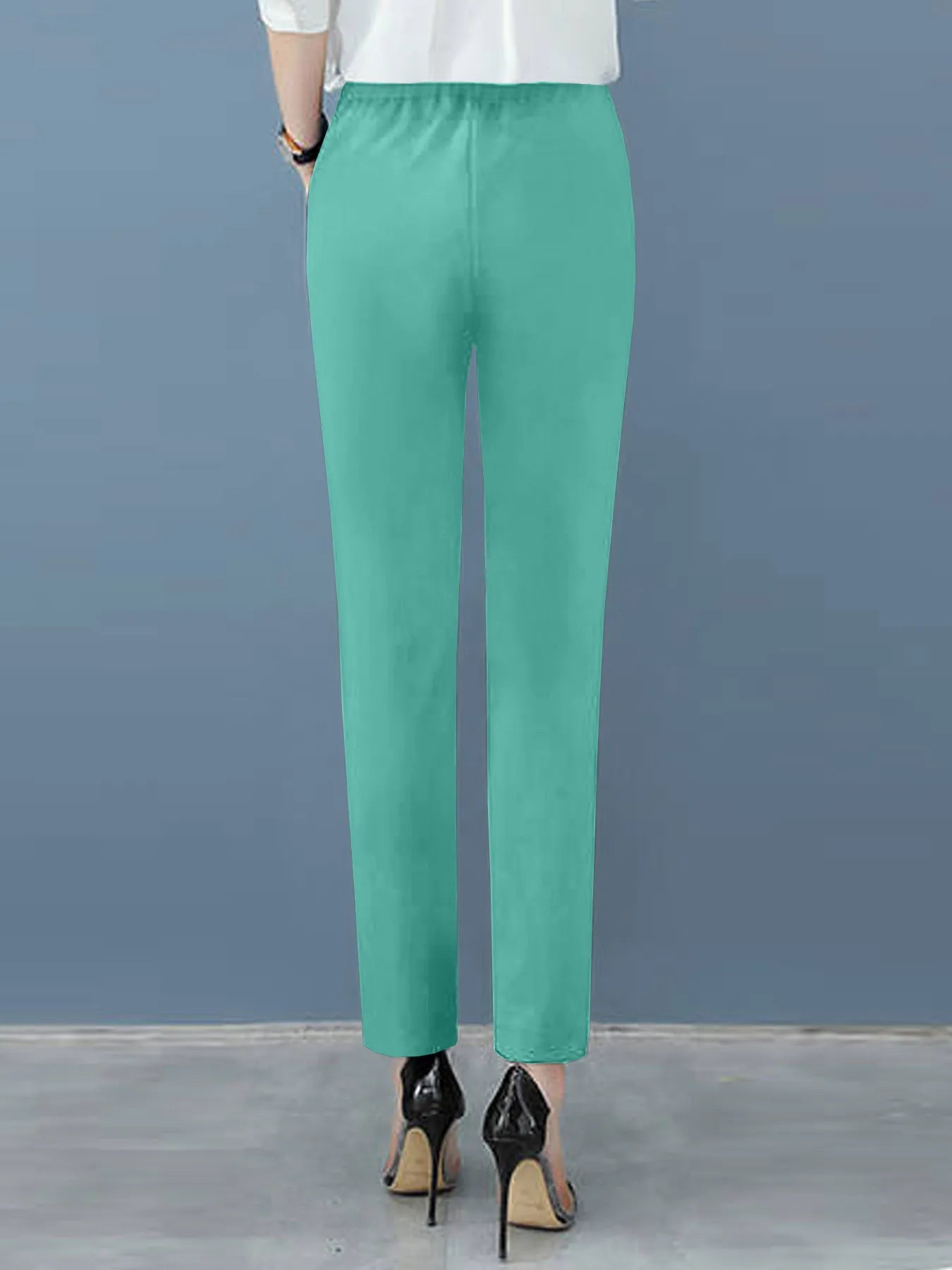 Women's High Waisted Pleated Tapered Work Pants with Pockets – Tailored Office Pants