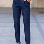 Women's High Waisted Pleated Tapered Work Pants with Pockets – Tailored Office Pants