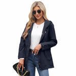 Women's Hooded Longline Jacket with Drawstring Waist & Zip Front – Utility Spring Jacket
