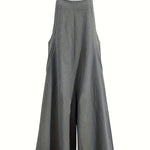 Women's Wide Leg Jumpsuit with Spaghetti Straps and Pockets – Casual Summer Jumpsuit
