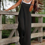 Women's Wide Leg Jumpsuit with Spaghetti Straps and Pockets – Casual Summer Jumpsuit