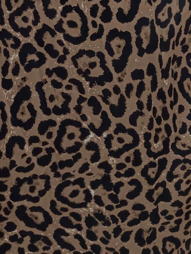 Women's Leopard Print Maxi Skirt with Side Slit – Elastic Waist Statement Skirt