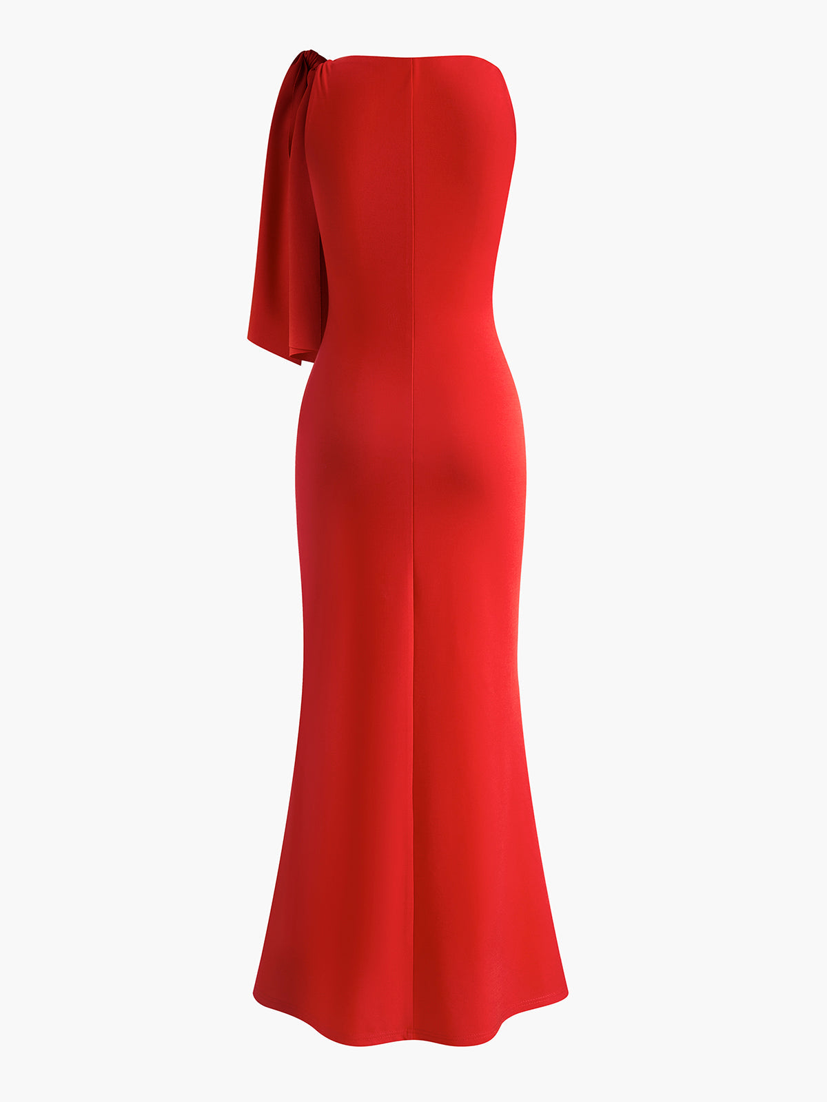 Women's One Shoulder Maxi Dress with Bow Detail – Formal Evening Gown for Weddings & Galas