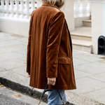 Women's Oversized Blazer with Notched Lapels & Flap Pockets – Casual Tailored Jacket for Day to Night
