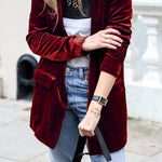 Women's Oversized Blazer with Notched Lapels & Flap Pockets – Casual Tailored Jacket for Day to Night