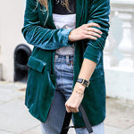 Women's Oversized Blazer with Notched Lapels & Flap Pockets – Casual Tailored Jacket for Day to Night