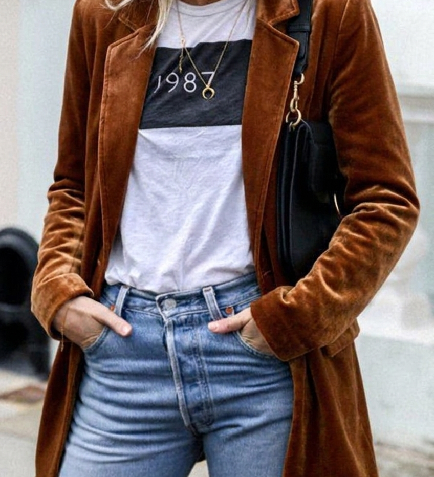 Women's Oversized Blazer with Notched Lapels & Flap Pockets – Casual Tailored Jacket for Day to Night