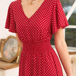 Women's Polka Dot Wrap Midi Dress – Wedding Guest & Garden Party Dress