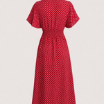Women's Polka Dot Wrap Midi Dress – Wedding Guest & Garden Party Dress